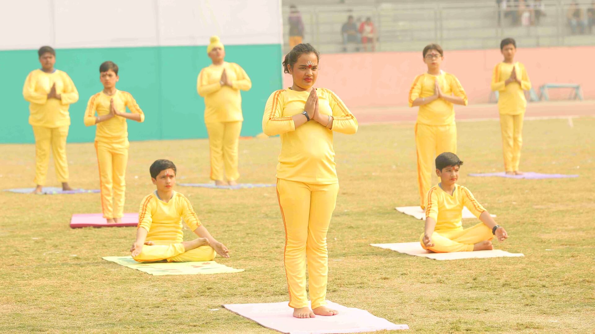 Group Yoga Performance at Richmondd Global School Delhi